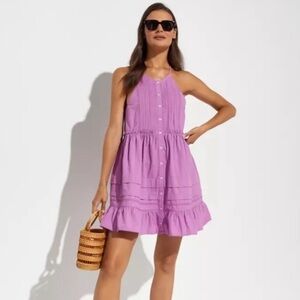 Free People Desert Days Mini Dress Dramatic Orchid